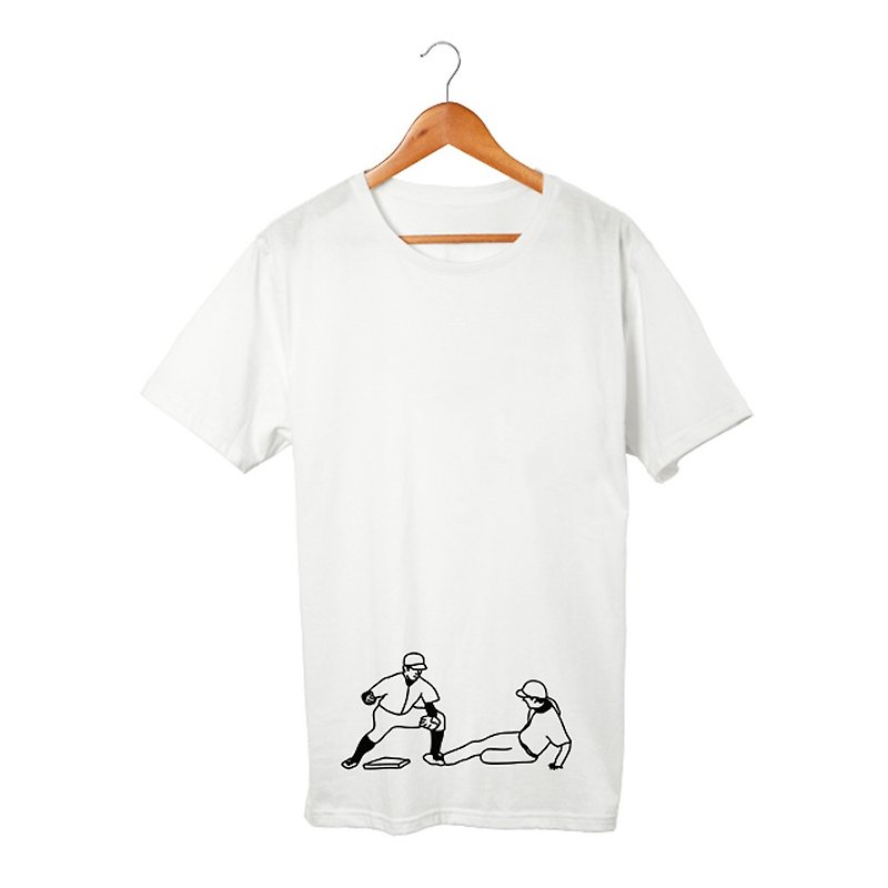 盗塁 Tシャツ - Tシャツ メンズ - コットン・麻 ホワイト