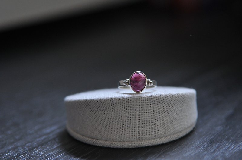 Pink Tourmaline silver ring, silver pink ring, gemstone ring, october ring, gems - แหวนทั่วไป - เครื่องเพชรพลอย สึชมพู