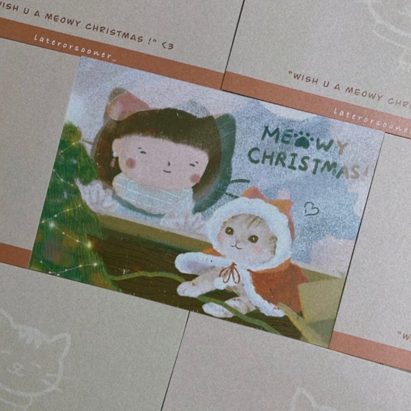 【Set Offer】Illustrated Christmas Card with Envelope - Cards & Postcards - Paper 