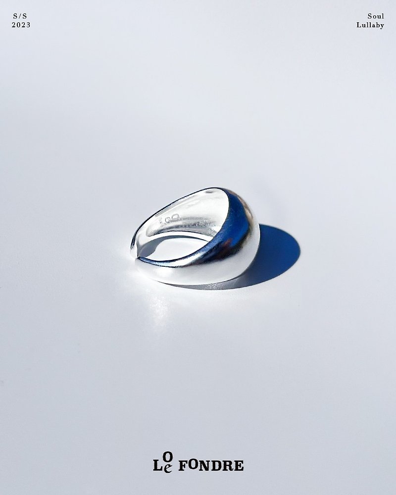 Sterling Silver Dome Ring | Yang Ring Original Valentine's Day Gift - แหวนทั่วไป - เงินแท้ สีเงิน