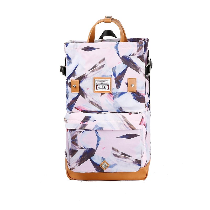 2016 Evolution version RITE twin package ║ flight bag x vintage bag (L) - geometric pieces ║ - กระเป๋าแมสเซนเจอร์ - เส้นใยสังเคราะห์ สึชมพู