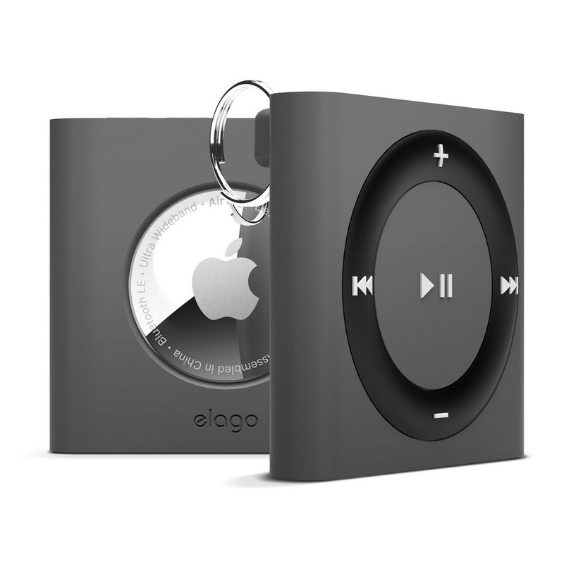 AirTag W7 iPod Shuffle Case (With Hook) - Gadgets - Silicone Gray