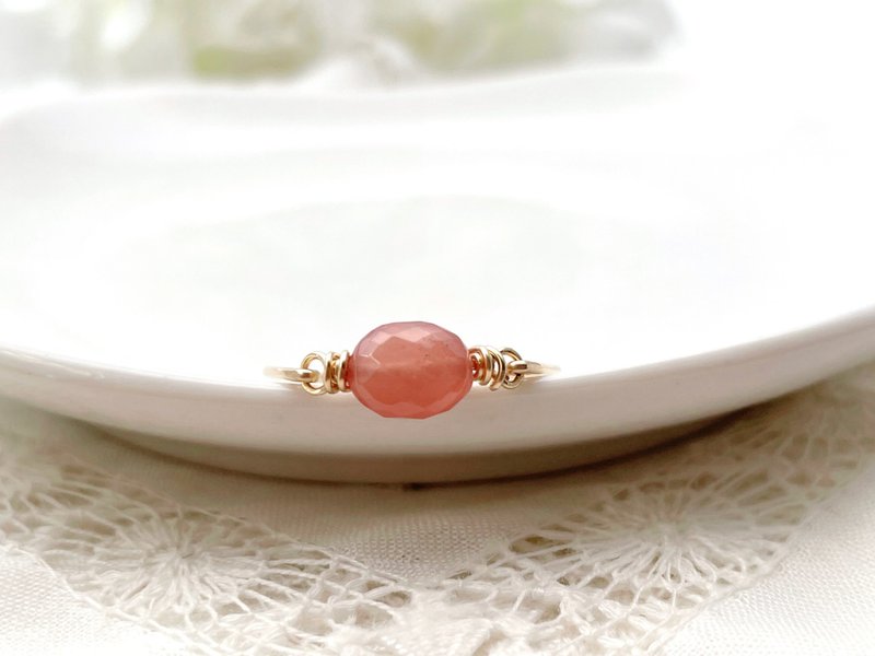 Peruvian Inca rose wire ring - General Rings - Gemstone Pink