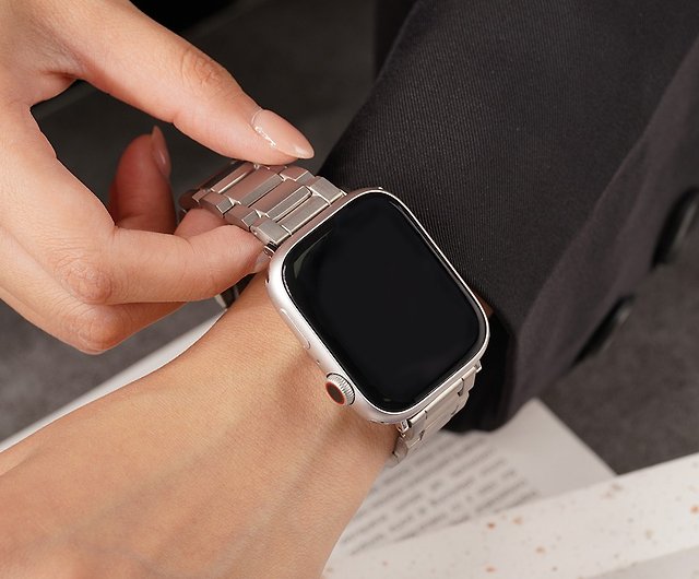 Apple watch - 平切面鈦金屬蘋果專用錶帶- 設計館W.wear 錶帶