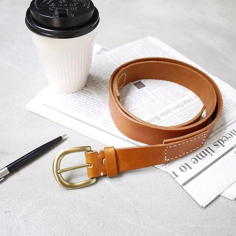 Taste style Japanese vegetable tanned hand-sewn leather belt Made by HANDIIN