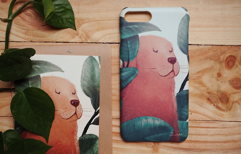 iphone case print high quality with dog leaf - 手機殼/手機套 - 塑膠 咖啡色