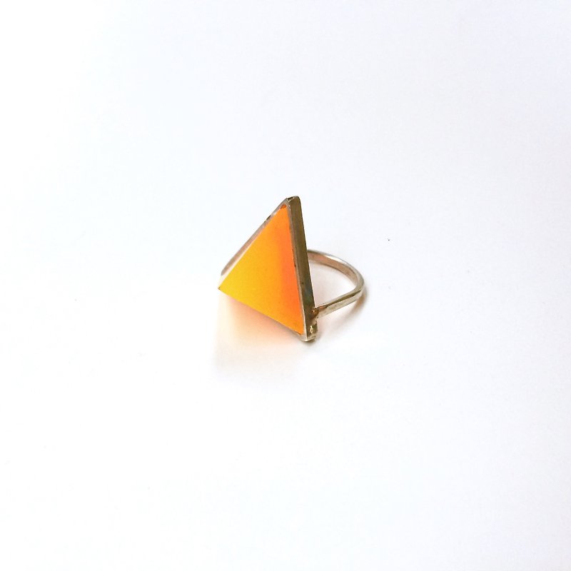 三角リング オレンジ - 戒指 - 樹脂 橘色