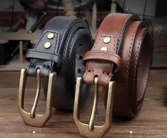 Cowhide belts for mens best sale