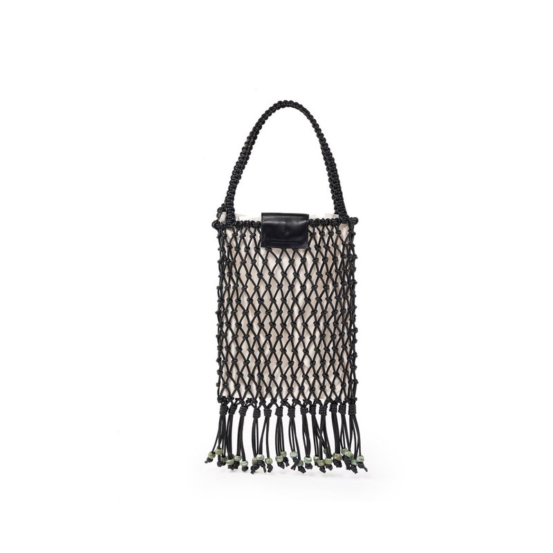 預售 The Solace Tote 玉米基 素皮革 編織包 側背包 手拿包 黑色 - 側背包/斜背包 - 人造皮革 黑色