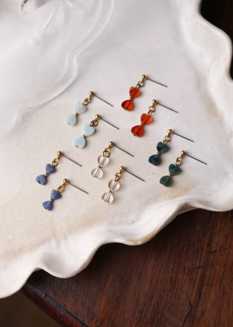 Heart light - earring  clip-on earring - ต่างหู - ทองแดงทองเหลือง หลากหลายสี