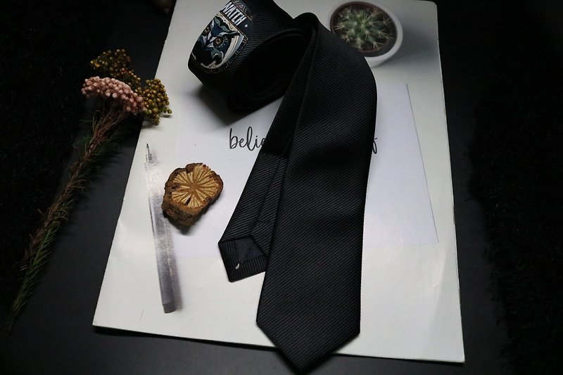 黒のフクロウプリントのネクタイ紳士風ネクタイ - ネクタイ・タイピン - ポリエステル ブラック