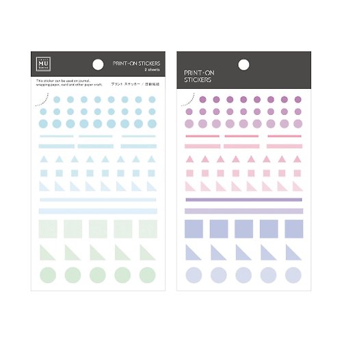 MU 【Print-On Stickers 轉印貼紙】no.25-幾何標記 | 行事曆專用系