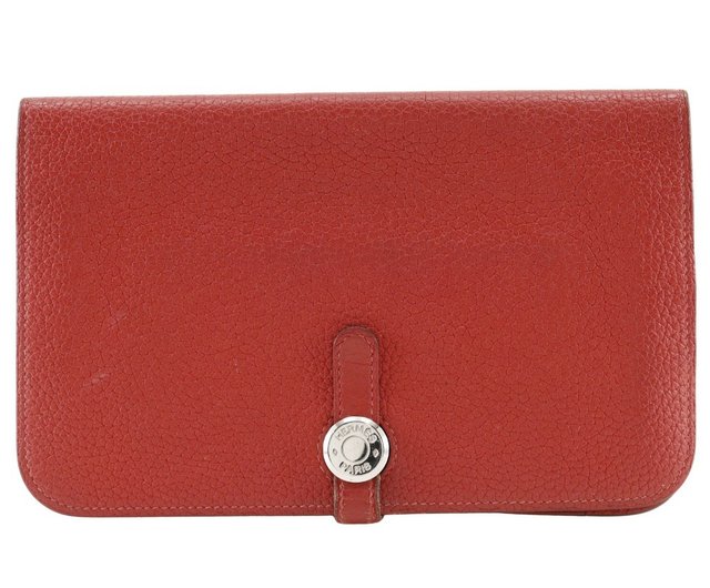 日本直送】エルメス HERMES ドゴンGM 長財布 トリヨンクレマンス 赤