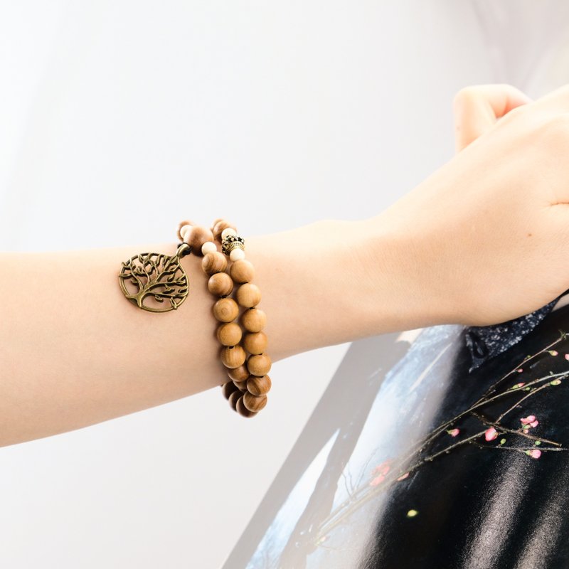 【Australia Sandalwood系列】永生樹 平安手串 8mm - 手鍊/手鐲 - 木頭 