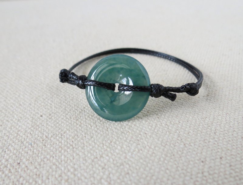 [Peace and good luck] Ping An Jade Korean Wax Thread Bracelet*AA08*Lucky and safe - สร้อยข้อมือ - เครื่องเพชรพลอย หลากหลายสี