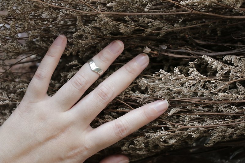 แหวน ปลายนิ้ว1 น่ารัก ผู้หญิง เงินแท้ ทำด้วยมือ ความรัก สัญญา ของขวัญ - แหวนทั่วไป - โลหะ สีเงิน
