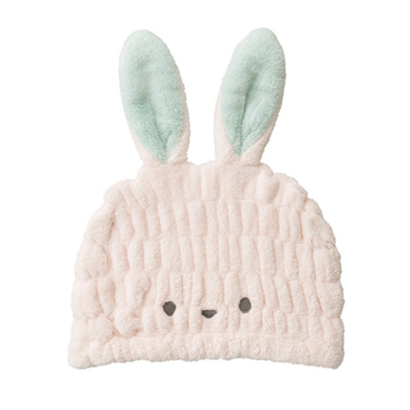CB Japan animal shape microfiber shower cap white rabbit - ผ้าขนหนู - เส้นใยสังเคราะห์ สึชมพู