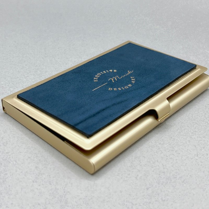 Matte leather business card box-6 colors customized engraving gift - Card Holders & Cases - Other Metals Multicolor