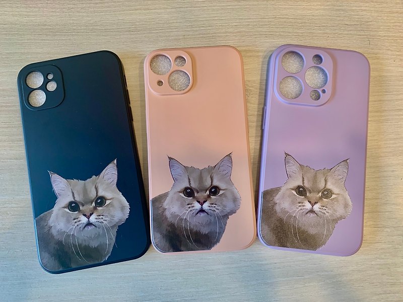 Cute cat mobile phone case customized for iPhone 14 13 12 Samsung S23 OPPO - Phone Cases - Other Materials Multicolor