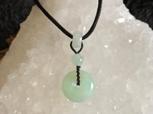 淳玉晶品坊 快速出貨 免費開光 天然A貨緬甸玉翡翠平安扣項鍊