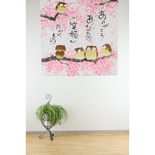 Moonstar House 星月屋 【現貨】日本製 櫻花貓頭鷹短門簾