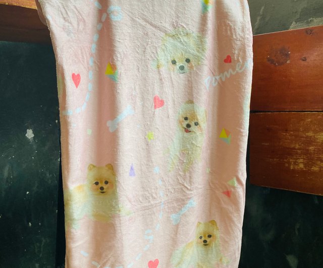 リス犬ポメラニアンブランケット エアコンブランケット ショップ Potatodesign 毛布 かけ布団 Pinkoi