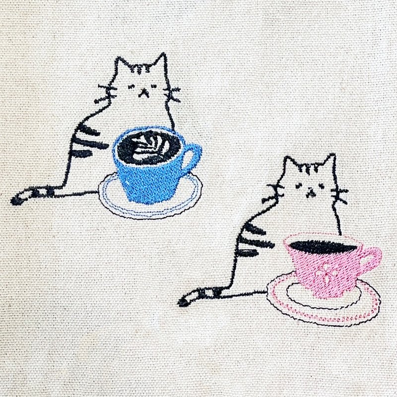 【加購刺繡】拿鐵猫/咖啡猫 | 公版電繡圖案 - 其他 - 繡線 黑色