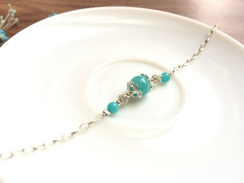 Ops手工飾品設計 Ops Amazonite silver bracelet-天河石/極簡/藍綠/銀/紀念/禮物