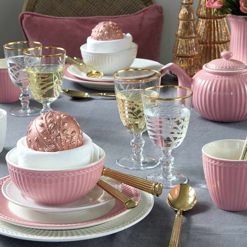 【2件7折】丹麥GreenGate Alice dusty rose 拿鐵杯/蛋杯/湯匙 - 茶壺/茶杯/茶具 - 瓷 粉紅色