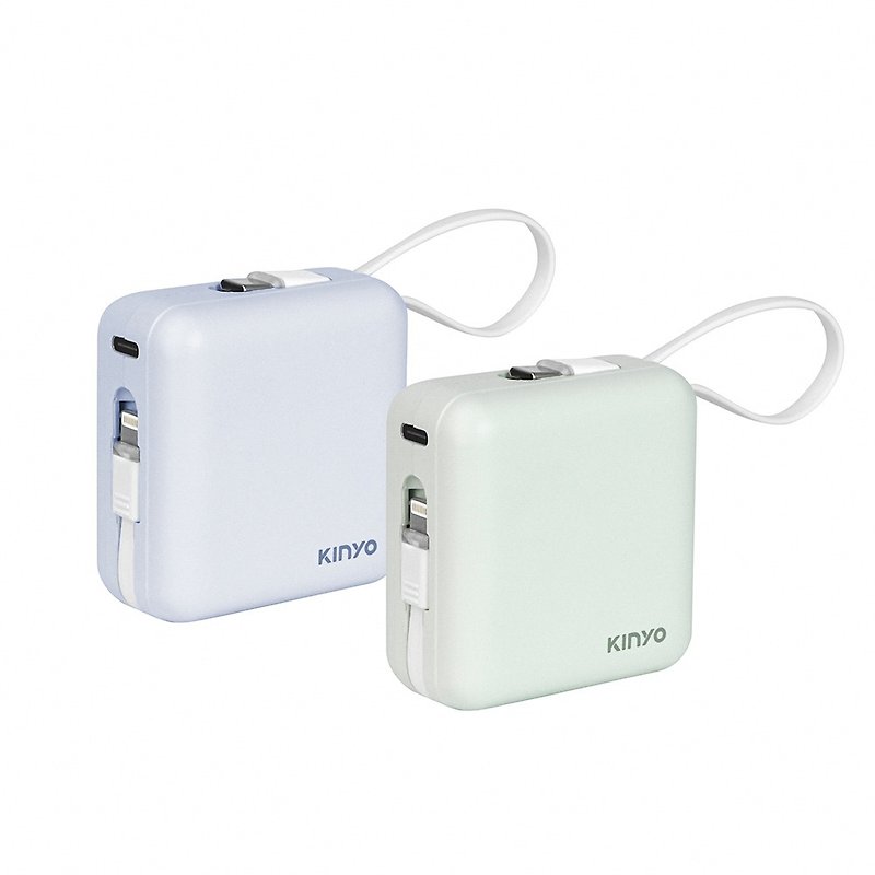 KINYO 10000mAh large square two-wire sandwich portable charging KPB-2303 - Chargers & Cables - Plastic White
