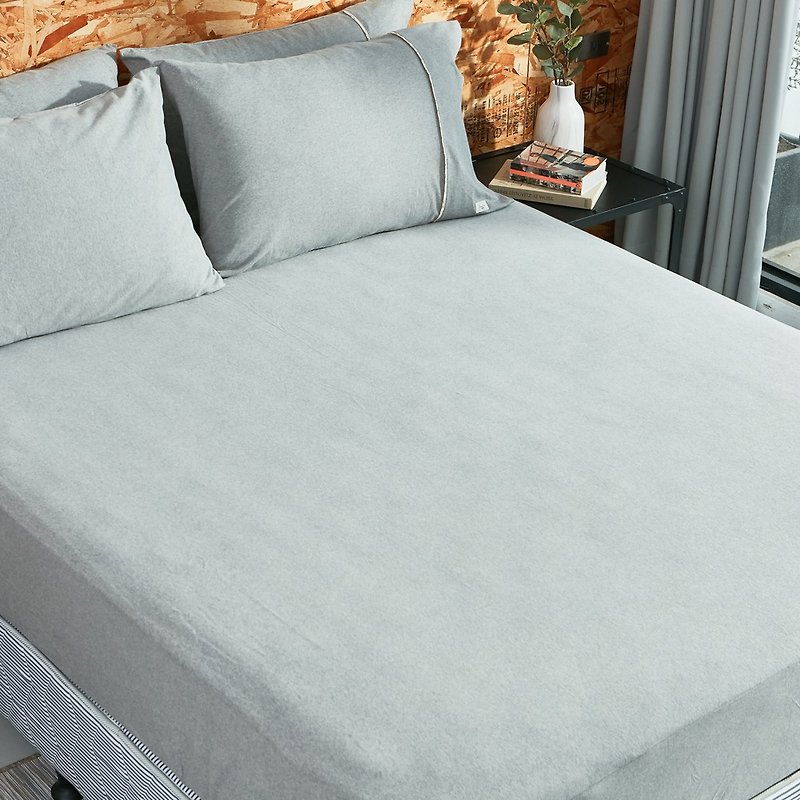 [Extremely skin-friendly] MIT organic cotton brushed knitted bedding-bed bag-twist gray - Bedding - Cotton & Hemp Gray