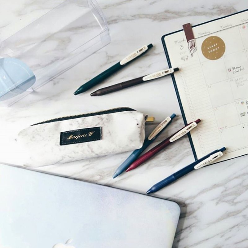 Unique Pencil case / White Marble pouch / Cosmetic bag / Makeup bag / pouch - กล่องดินสอ/ถุงดินสอ - ผ้าฝ้าย/ผ้าลินิน ขาว