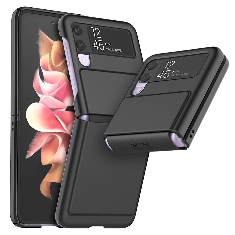 Galaxy Z Flip3 5G araree Aero Flex 機殼 - 手機殼/手機套 - 塑膠 黑色