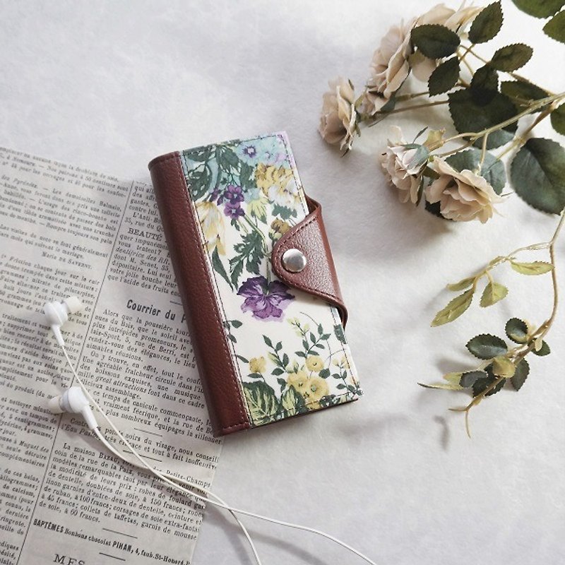 yuwa ★ iPhone 8/7/6 / 6s ★ [Purple Roses] Handbook type smart case - Phone Cases - Waterproof Material Brown