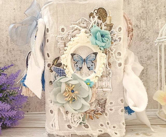 ☆ジャンクジャーナル スクラップブック レース ラベンダー 手帳