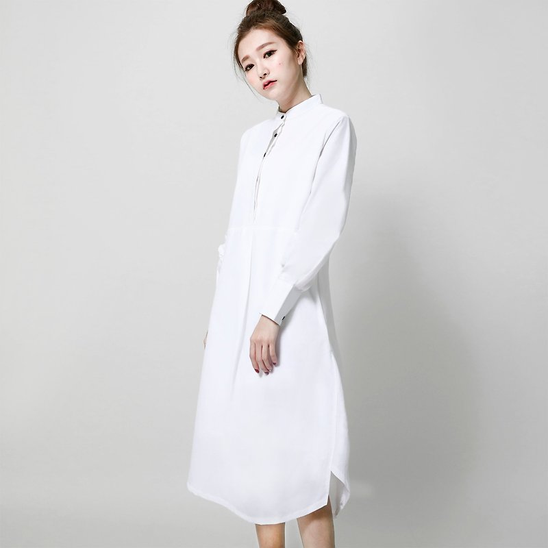 SU: MI said Believer faith long version of the dress _5AF104_ white - One Piece Dresses - Cotton & Hemp White