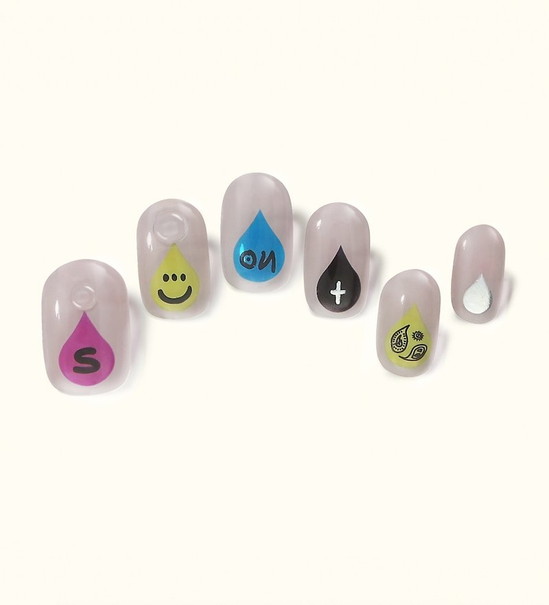 【Gel Art Sticker Set】 ButterFinger【R038】Colorful Drops - Nail Polish & Acrylic Nails - Other Materials 