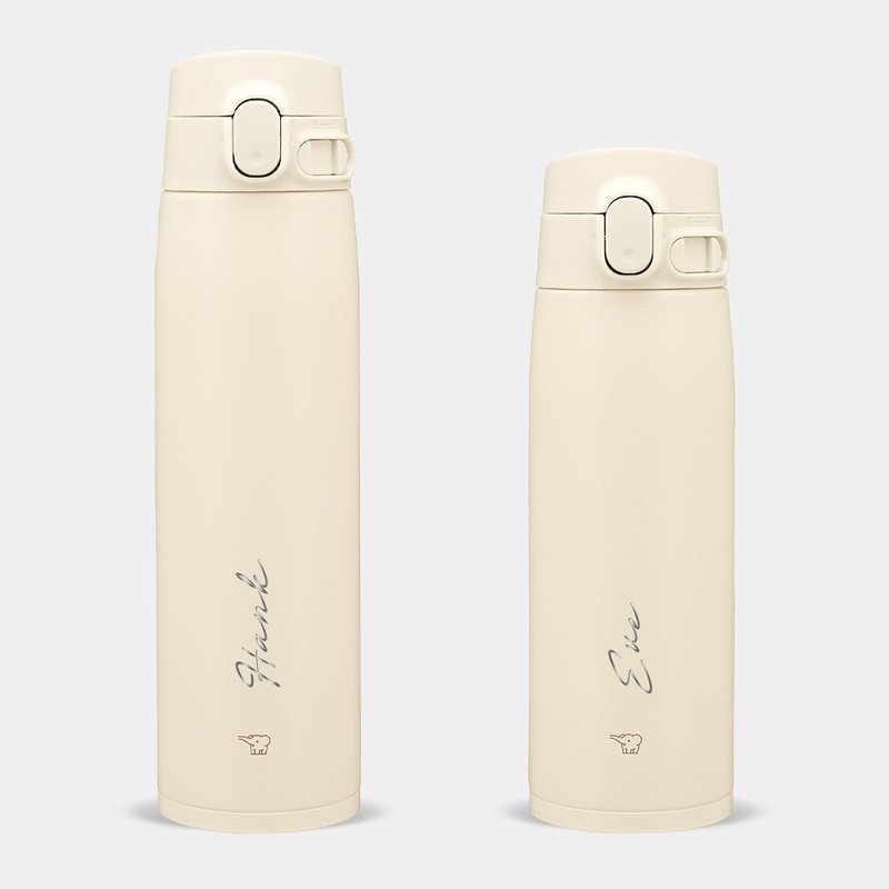 【客製化禮物】英文名 象印 600 / 720ML 彈蓋式不銹鋼保溫瓶 003 - 保溫瓶/保溫杯 - 不鏽鋼 卡其色