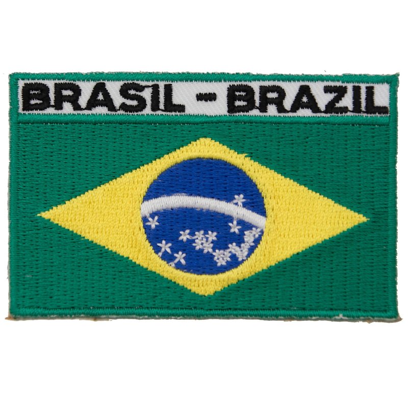 งานปัก เข็มกลัด/พิน หลากหลายสี - Patriotic Flag Patches for Brazil  Brazilian Flag Bandera brasileña Etiqueta