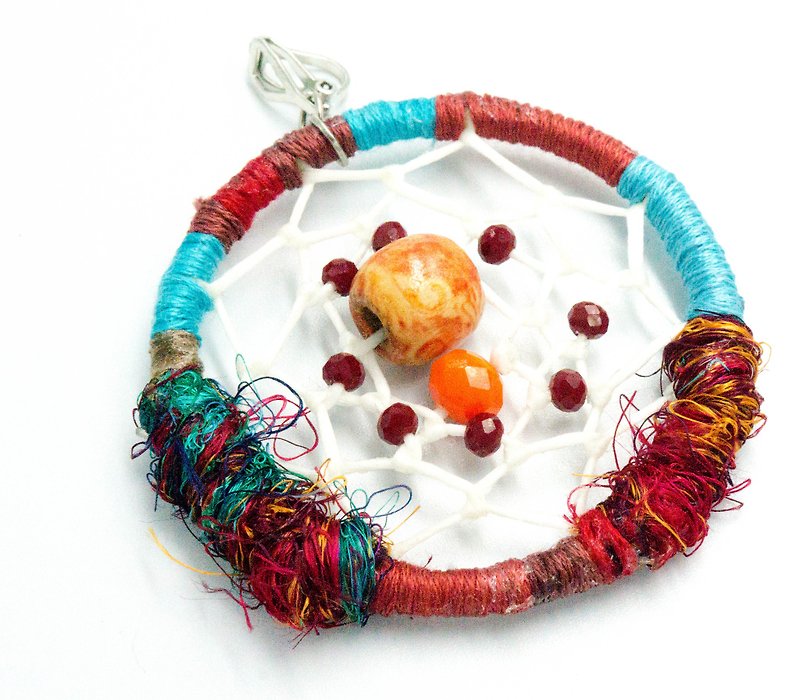 Nepal Sari Silk Earrings #1 - Earrings & Clip-ons - Silk Red