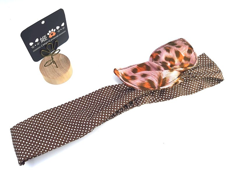 Minions dress cute-I want a leopard leopard series-three-dimensional bow headband (pink wind leopard) - Hair Accessories - Cotton & Hemp Pink