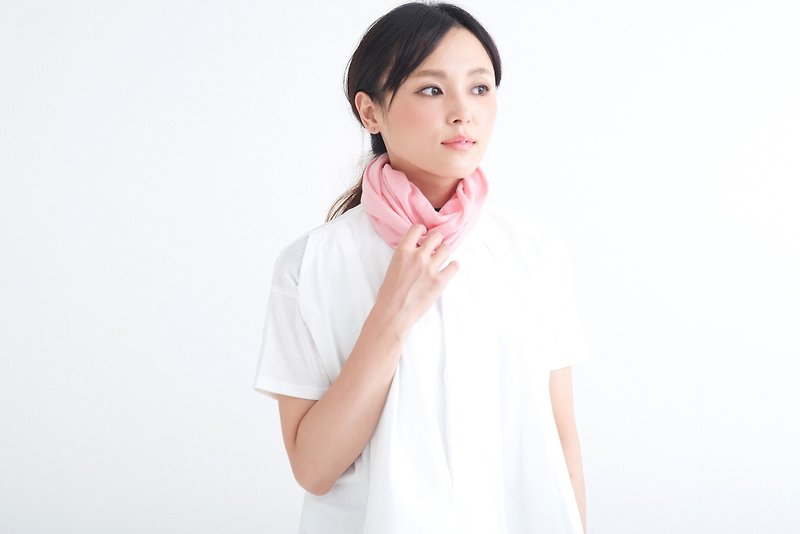 Made in Japan 100% Spun Silk Headband Neckwarmer Muffler & Beanie - Headbands - Silk Pink