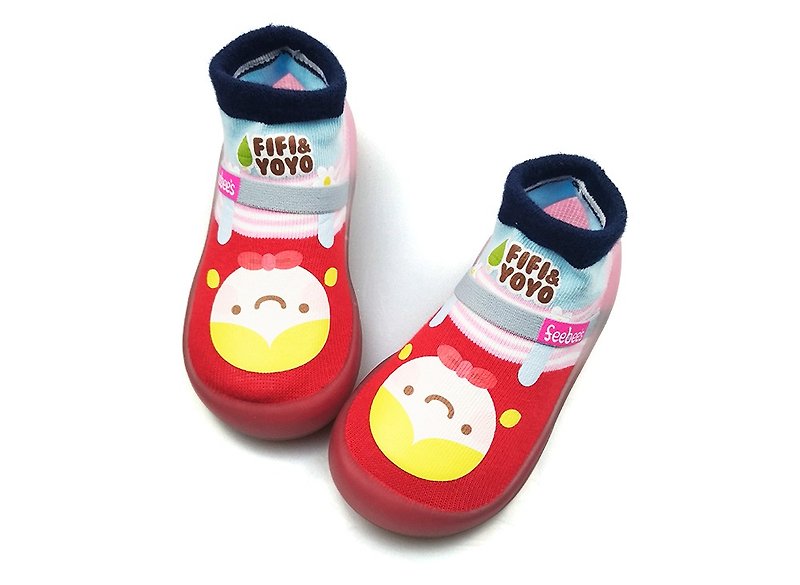 【Feebees】Fairy Tale Series_Little Red Riding Hood (toddler shoes, socks, shoes and children's shoes made in Taiwan) - รองเท้าเด็ก - วัสดุอื่นๆ สีแดง