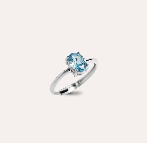 安珠 AND JEWEL 每天配戴的天然寶石 安珠 風信子 藍色 橢圓 5*7mm 戒指 經典系列 Oval 寶石銀飾 AND