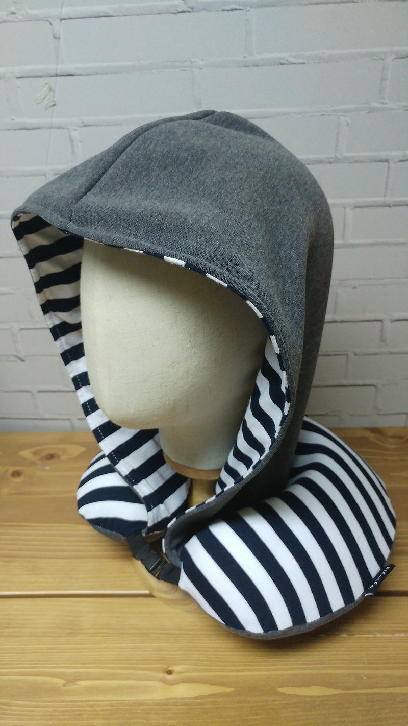 There are black and white striped hat memory foam neck pillow - Hats & Caps - Cotton & Hemp Black