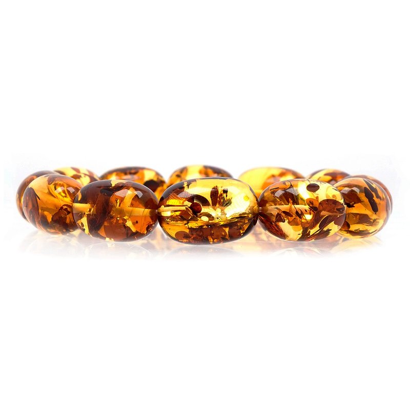 Piebald Amber 19g Clear Golden Amber Bracelet - Bracelets - Semi-Precious Stones Multicolor