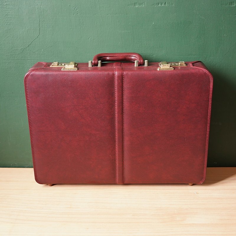 [Arctic second-hand groceries] Vintage Presto old suitcase briefcase suitcase - กระเป๋าเดินทาง/ผ้าคลุม - หนังแท้ สีนำ้ตาล
