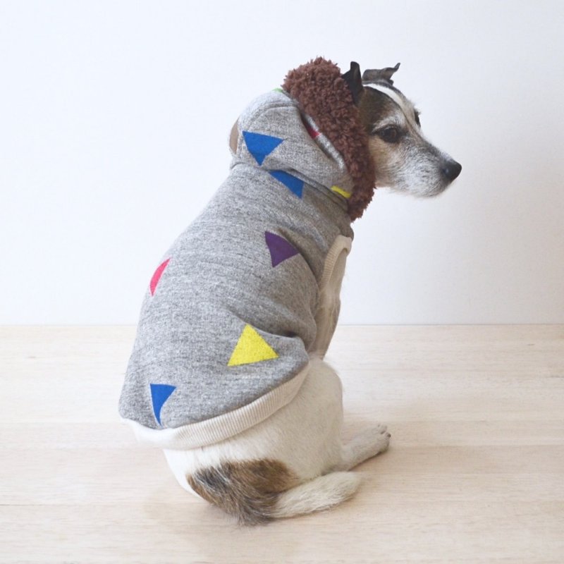 犬服パーカー「トライアングル」グレー　3L - 寵物衣服 - 其他材質 灰色