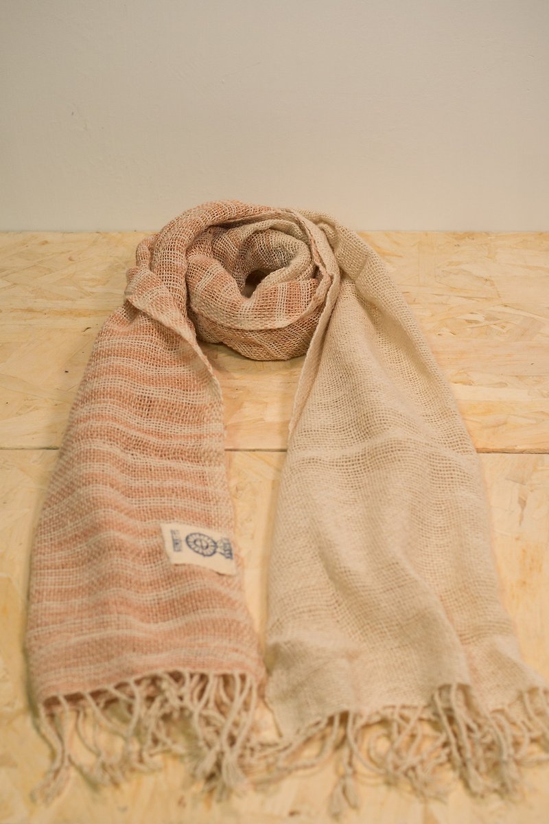 Original Eco-Brand : EARTH.er :: Natural Dyed Scarf (White+Pink) - Knit Scarves & Wraps - Cotton & Hemp Pink