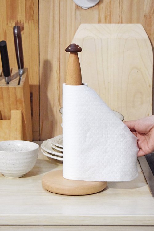 Mushroom roll paper holder kitchen living room household paper towel  oil-absorbing solid wood cute Japanese paper towel holder - Shop  shanshesenser Tissue Boxes - Pinkoi